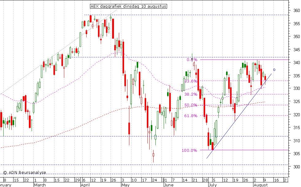 AEX daggrafiek 100810