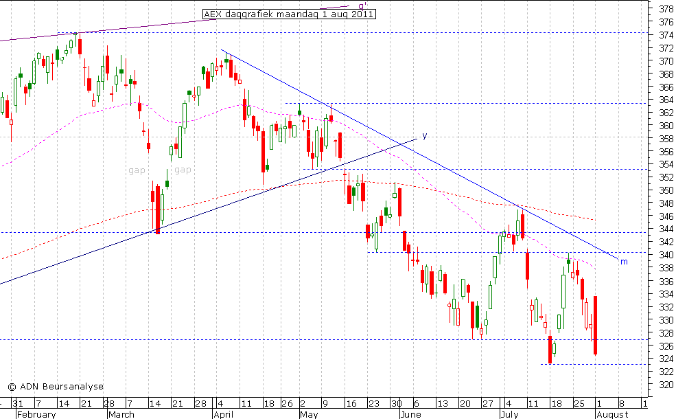 AEX daggrafiek 010811