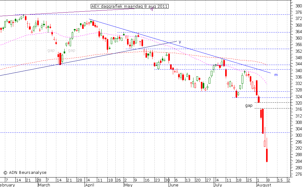 AEX daggrafiek 080811