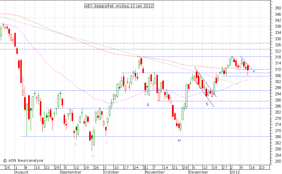 AEX daggrafiek 130112