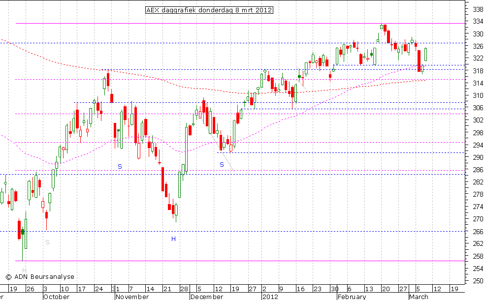 AEX daggrafiek 080312