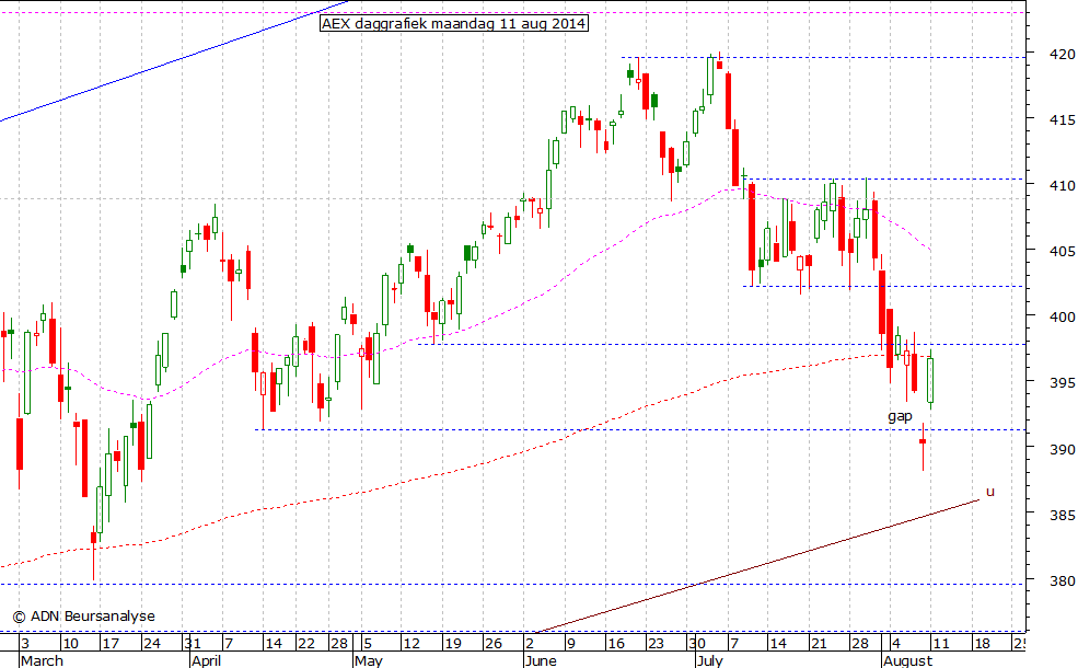 AEX daggrafiek 110814