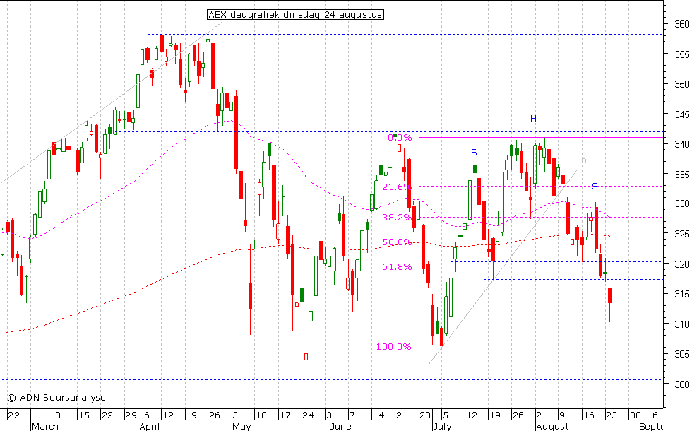 AEX daggrafiek 240810