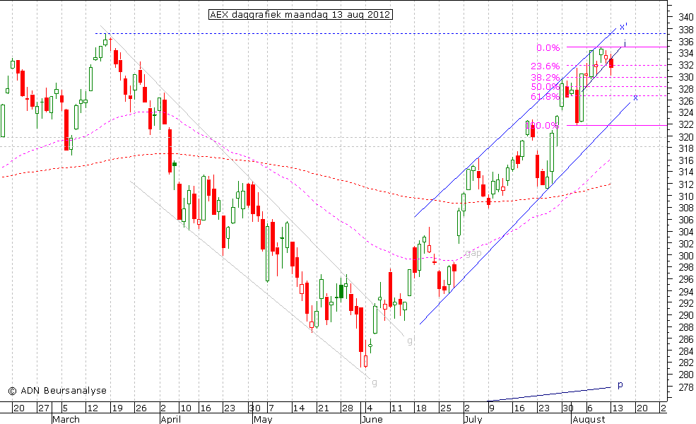 AEX daggrafiek 130812