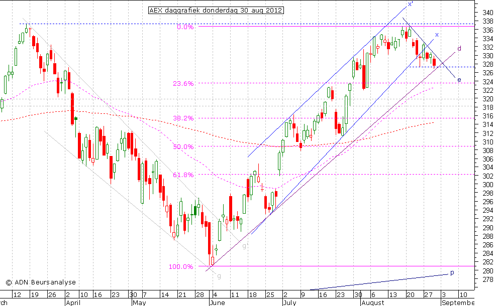 AEX daggrafiek 300812