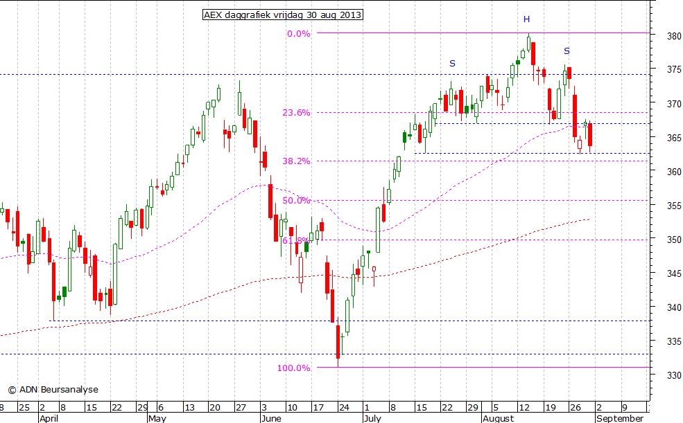 AEX daggrafiek 300813