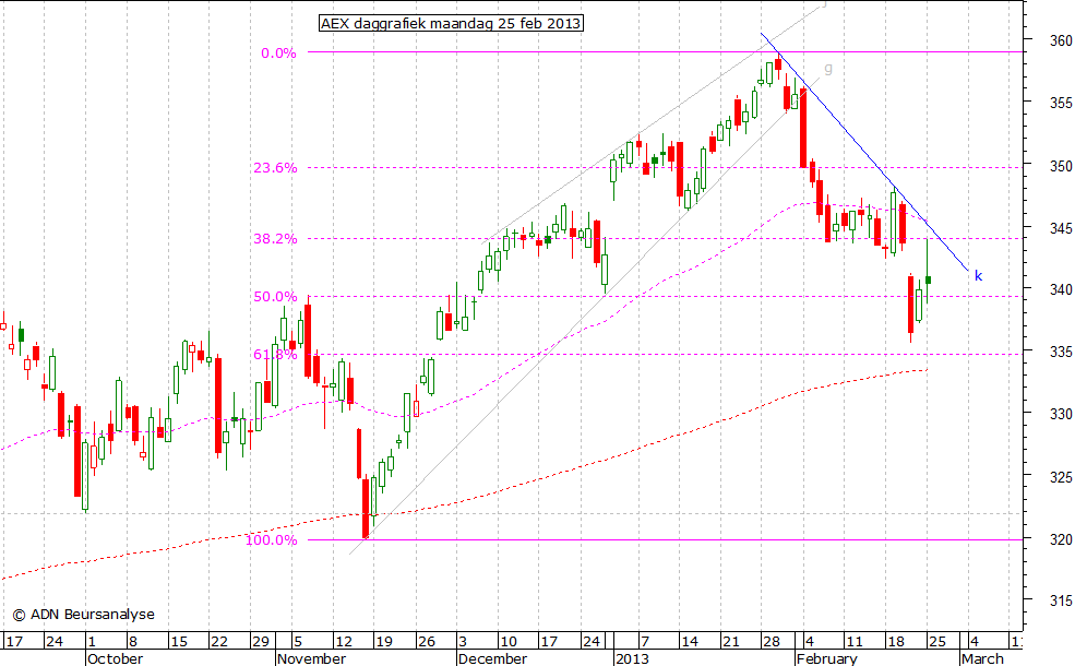 AEX daggrafiek 250213