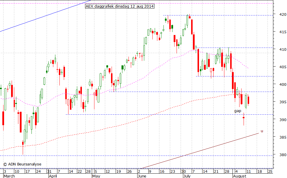 AEX daggrafiek 120814