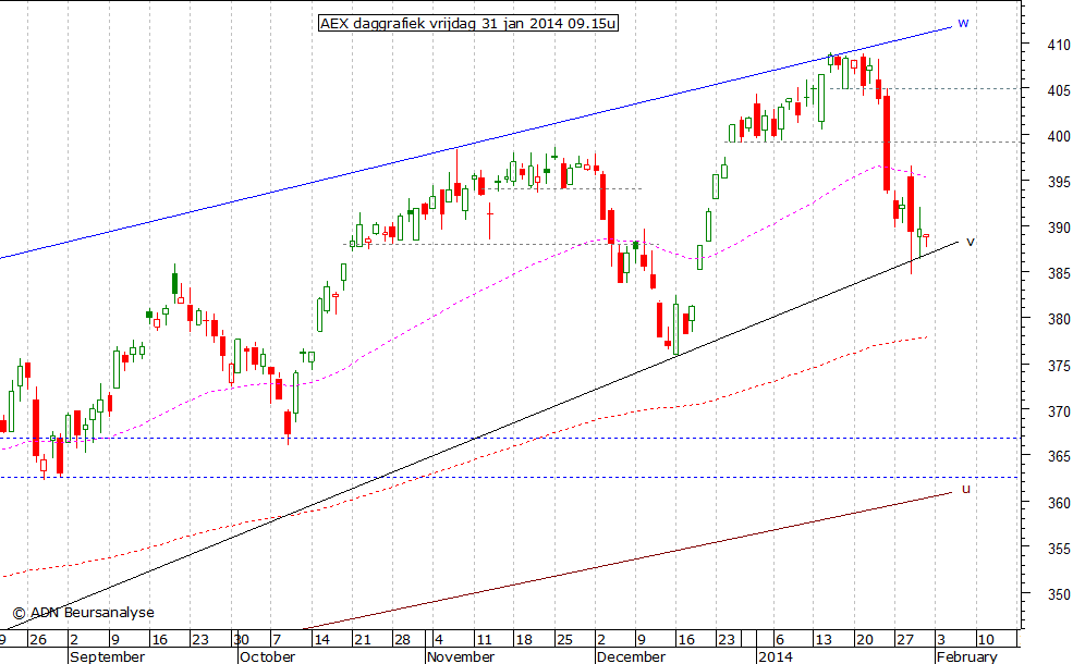 AEX daggrafiek 310114 09.15u